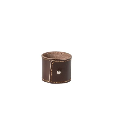 Set 4 Argolas Guardanapo Couro, LEATHER, Castanho