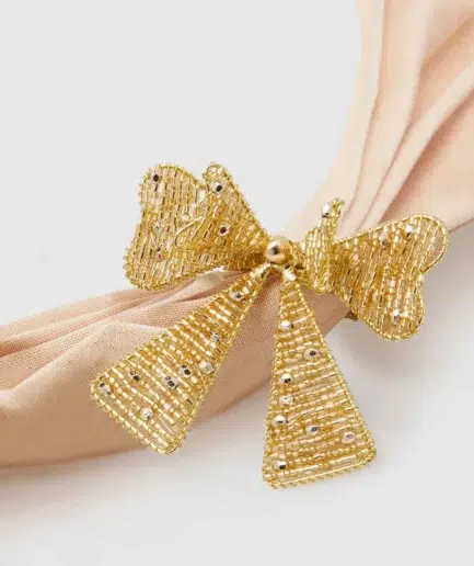 Argola Guardanapo Laço Dourado