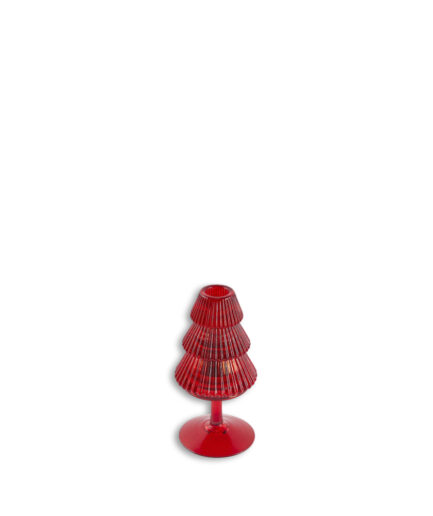 Castiçal Calice Pinheiro 16cm - Vermelho
