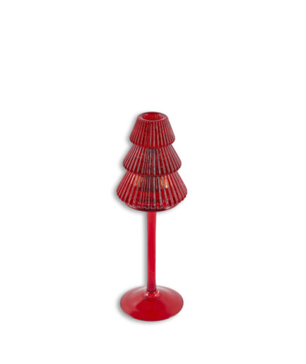 Castiçal Calice Pinheiro 25cm - Vermelho